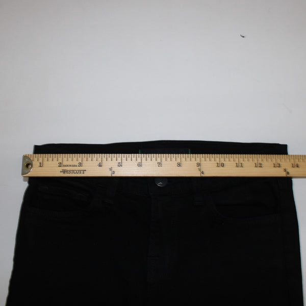 J Brand Sz 25 x 34 Black Denim Pockets Cigarette Leg Cotton Spandex Jeans