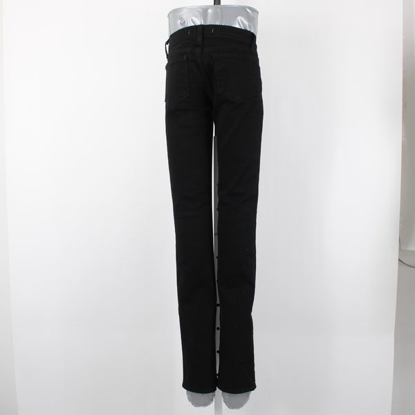 J Brand Sz 25 x 34 Black Denim Pockets Cigarette Leg Cotton Spandex Jeans