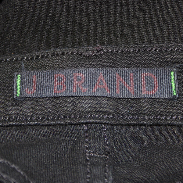 J Brand Sz 25 x 34 Black Denim Pockets Cigarette Leg Cotton Spandex Jeans