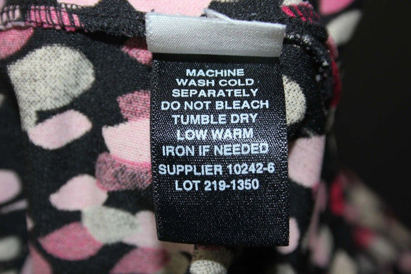 MIX IT Sz M Black Pink Beige Multi Polyester Faux Wrap Dress