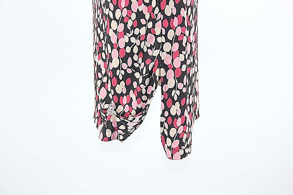 MIX IT Sz M Black Pink Beige Multi Polyester Faux Wrap Dress