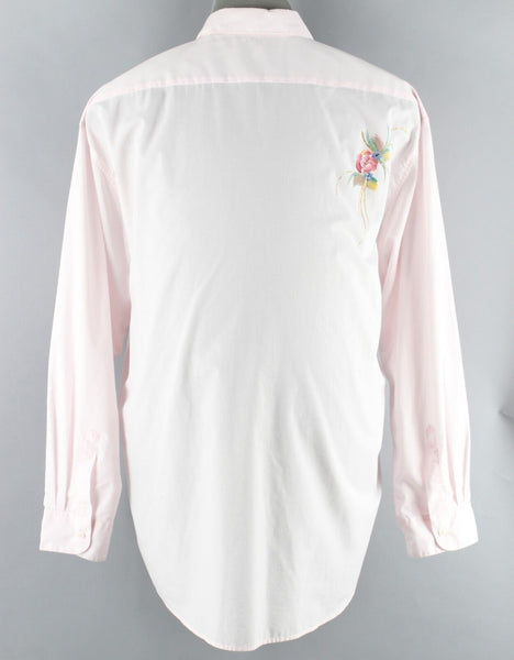 Ariels Sz 2X Pink Gold Multi Poly Cotton Blend Hand Painted Buttoned Top