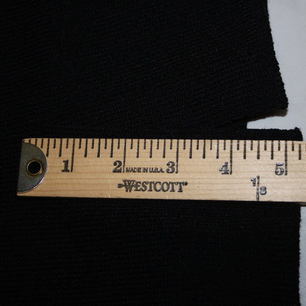 Toula Sz 4 Black Elastic Waist Knee Length Santana Knit Wool Rayon Pencil Skirt