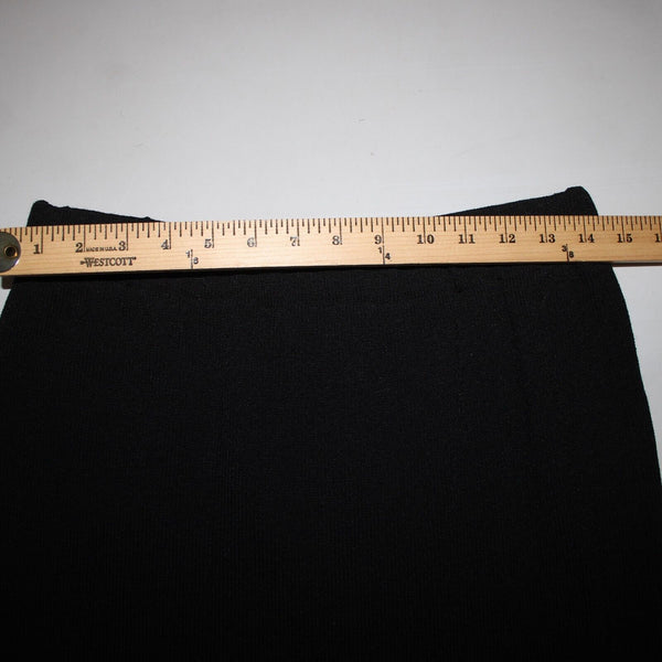Toula Sz 4 Black Elastic Waist Knee Length Santana Knit Wool Rayon Pencil Skirt