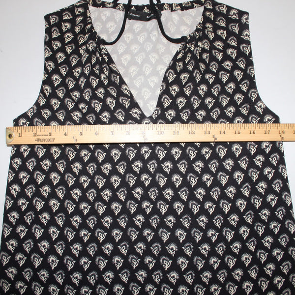 Proenza Schouler Sz 4 Black White V Neck Sleeveless Viscose Elastane Top