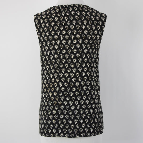 Proenza Schouler Sz 4 Black White V Neck Sleeveless Viscose Elastane Top