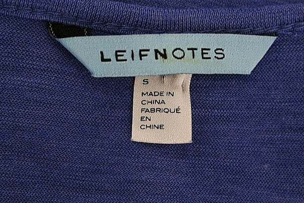 Leifnotes Sz S Blue Taupe Multi Flowing Silk Overlay Cotton Modal Top