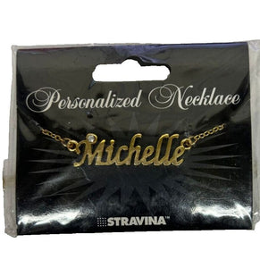 MICHELLE NEW Goldtone Rhinestone Accent 14.5" w 4.5" Multi Ring Ext Necklace