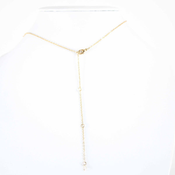 MICHELLE NEW Goldtone Rhinestone Accent 14.5" w 4.5" Multi Ring Ext Necklace