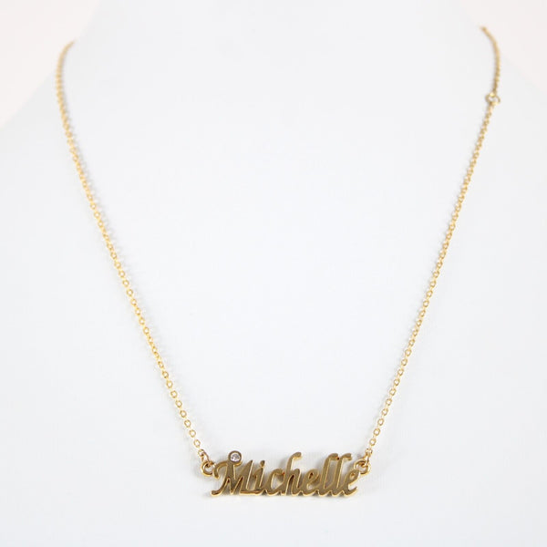 MICHELLE NEW Goldtone Rhinestone Accent 14.5" w 4.5" Multi Ring Ext Necklace