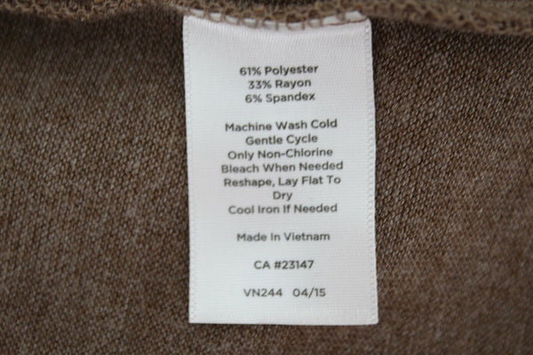 Talbots Sz S Brown Faux Wrap Polyester Rayon Spandex Jersey Top