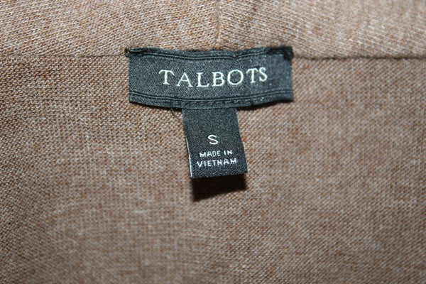 Talbots Sz S Brown Faux Wrap Polyester Rayon Spandex Jersey Top