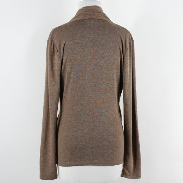 Talbots Sz S Brown Faux Wrap Polyester Rayon Spandex Jersey Top