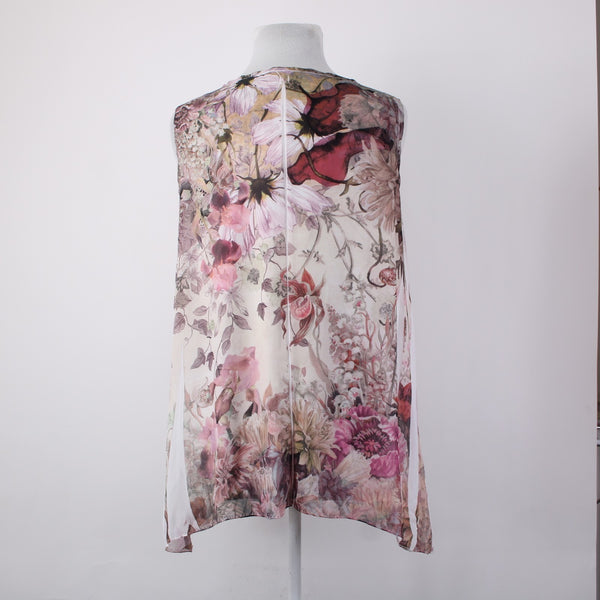 Dress Barn Top NEW $34 Sz 2x Pink Multi Color Floral Asymmetrical 100% Poly Top