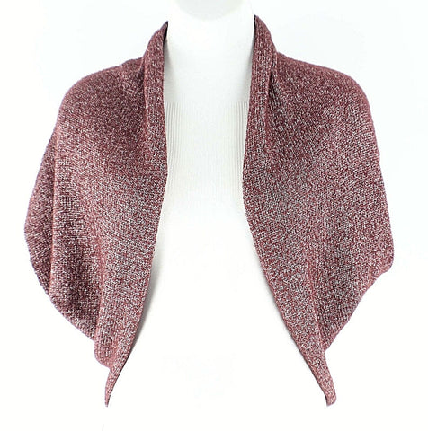 PH8 Sz M Burgundy Silver Nylon Acrylic Angora Cocoon Sweater