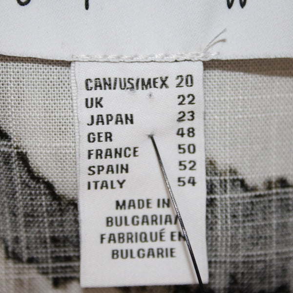 Joseph Ribkoff Dress NEW Sz 20 Vanilla Brown Black Button Collared Viscose Dress