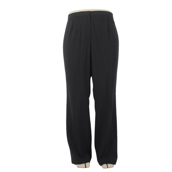 Dana Buchman Pant NEW $290 Camille Sz 18 x 31 Black Pleated 100% Wool Pant