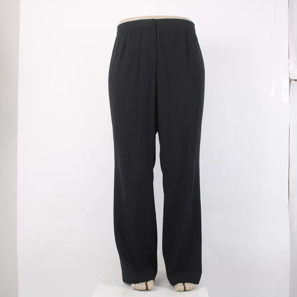 Dana Buchman Pant NEW $290 Camille Sz 18 x 31 Black Pleated 100% Wool Pant