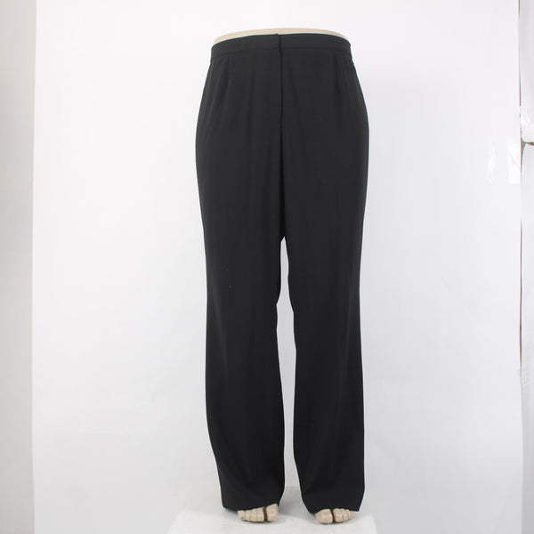 Dana Buchman Pant NEW $290 Camille Sz 18 x 31 Black Pleated 100% Wool Pant