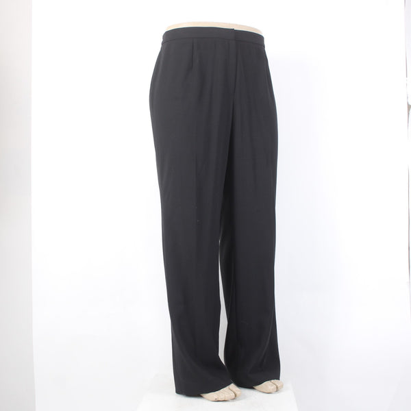 Dana Buchman Pant NEW $290 Camille Sz 18 x 31 Black Pleated 100% Wool Pant