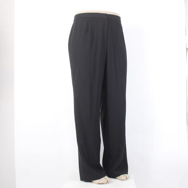 Dana Buchman Pant NEW $290 Camille Sz 18 x 31 Black Pleated 100% Wool Pant