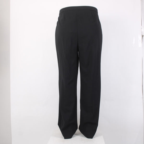 Dana Buchman Pant NEW $290 Camille Sz 18 x 31 Black Pleated 100% Wool Pant