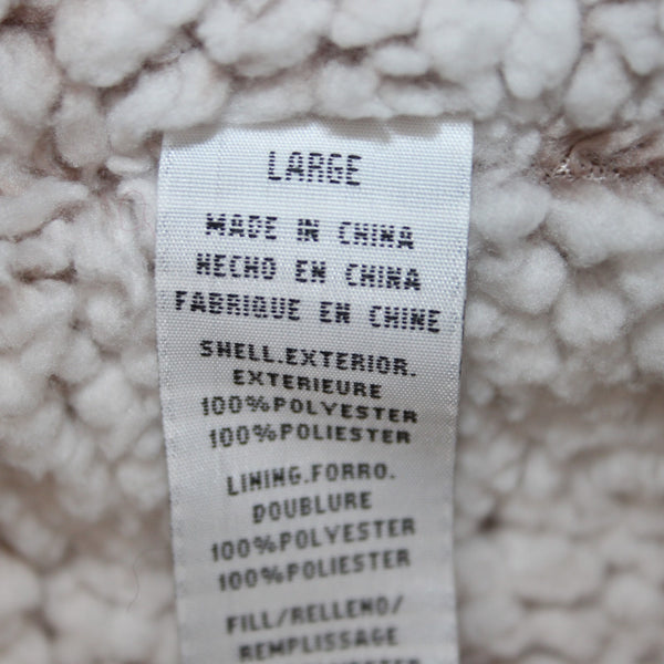 Thread Supply Vest Sz L Gray White Purple Plaid Fleece Lined 100% Polyester Vest