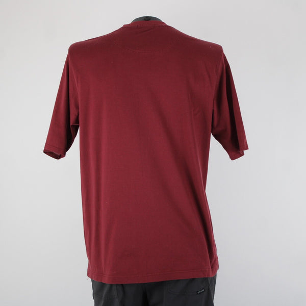 Burberry London Sz M Burgundy Red Logo 100% Cotton Tee Shirt