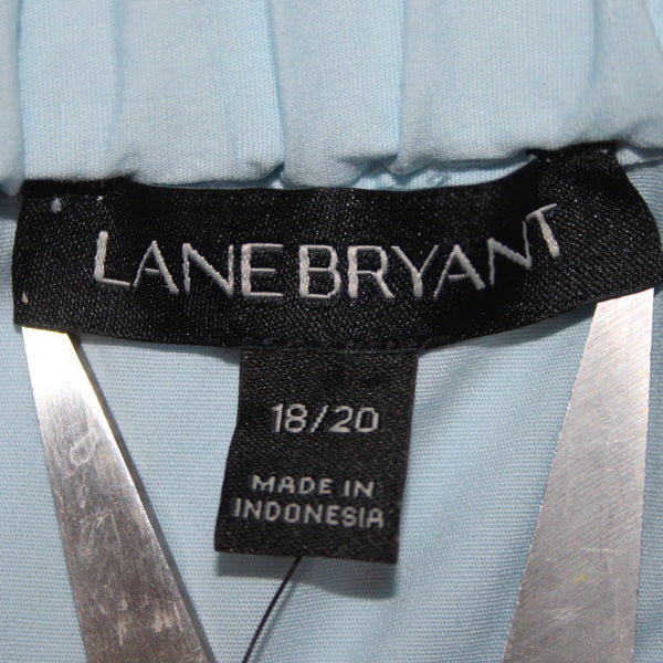 Lane Bryant Top NEW $60 Sz 18/20 Blue Green Embroidered Off Shoulders Cotton Top