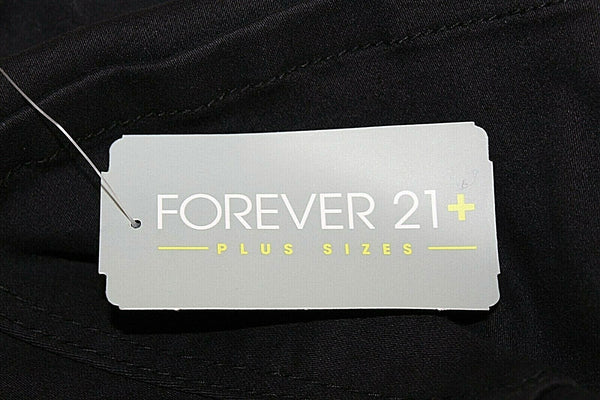 Forever 21 NEW $23 Sz 18 x 30 Black Silver Zips Rip Knee Cotton Blend Pant