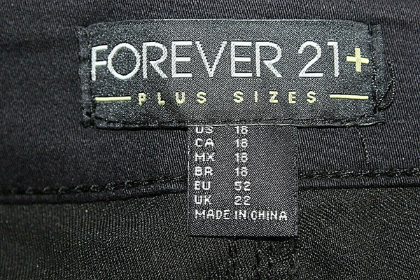 Forever 21 NEW $23 Sz 18 x 30 Black Silver Zips Rip Knee Cotton Blend Pant