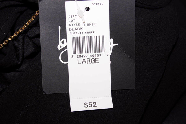 By and by NWT $52 Sz L Black Sleeveless Solid Sheer Removable Chain Dress