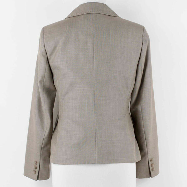 Kasper Sz 2P Tan Brown Collared 2 Button Lined Polyester Rayon Blazer Jacket