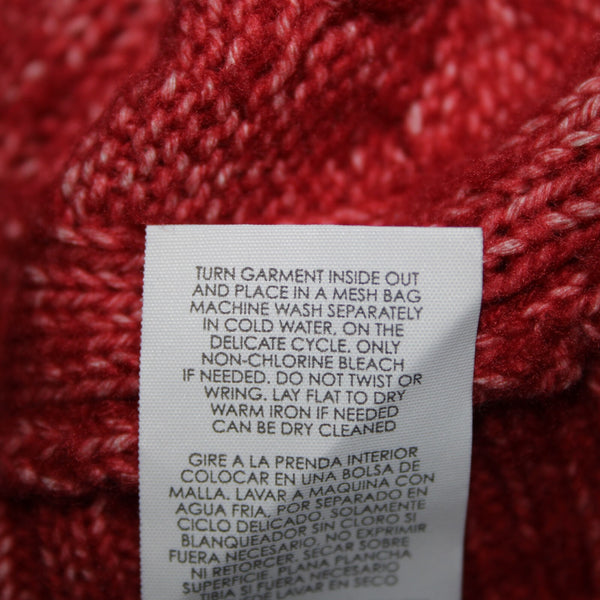 Cabi Sz S Red White Knit Long Sleeve Over Sized Cotton Acrylic Sweater