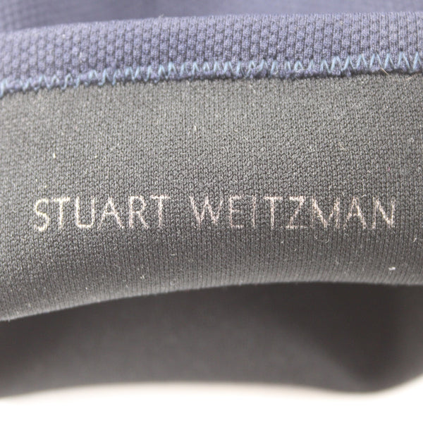 Stuart Weitzman Boots 45432 Sz 9.5 M Navy Blue Pointed Toe Fabric 6" Calf Boots