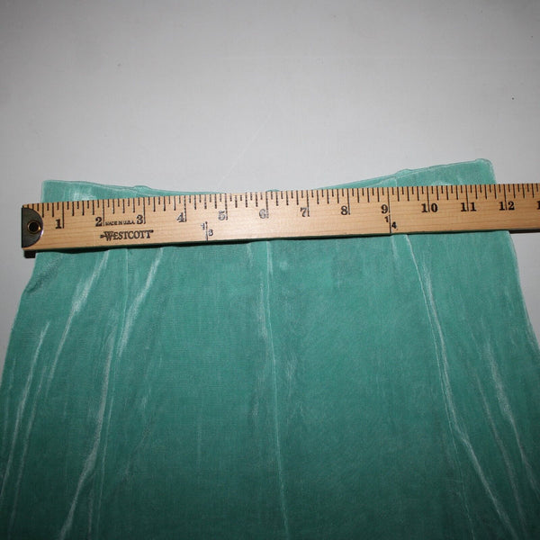 Patricia Wolf Sz XS Aqua Green Elastic Waist Ribbed Polyester Lycra Travel Skirt