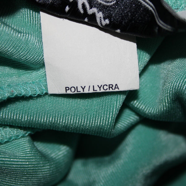 Patricia Wolf Sz XS Aqua Green Elastic Waist Ribbed Polyester Lycra Travel Skirt