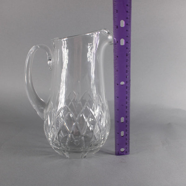 Block Pitcher Clear Cut Engraved Crystal 10" Pitcher