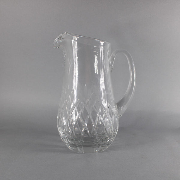 Block Pitcher Clear Cut Engraved Crystal 10" Pitcher