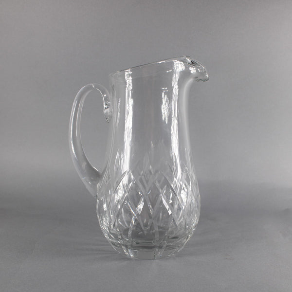 Block Pitcher Clear Cut Engraved Crystal 10" Pitcher