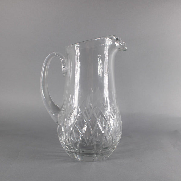 Block Pitcher Clear Cut Engraved Crystal 10" Pitcher