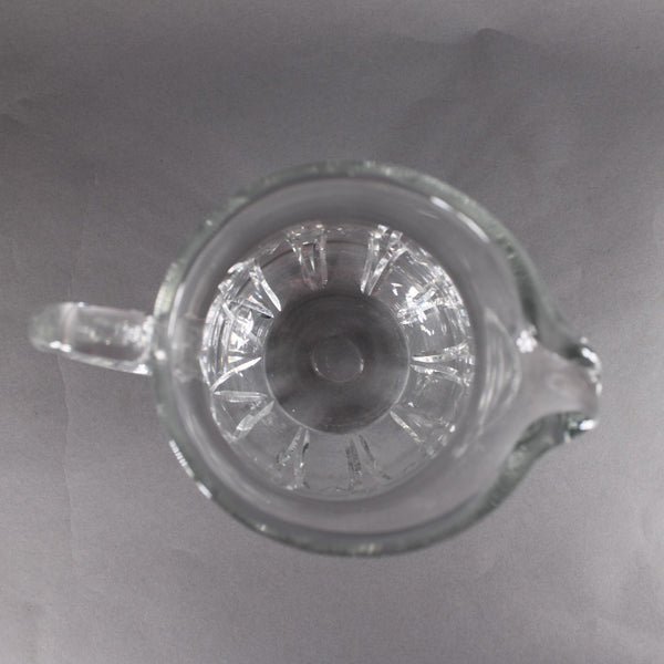 Block Pitcher Clear Cut Engraved Crystal 10" Pitcher
