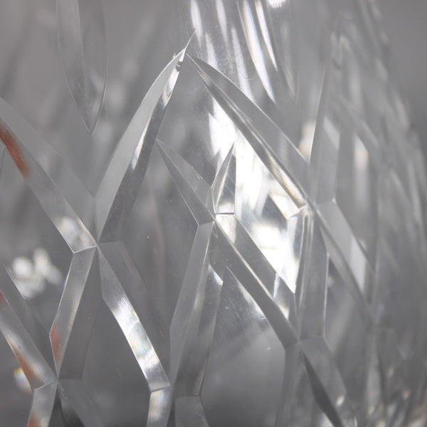 Block Pitcher Clear Cut Engraved Crystal 10" Pitcher