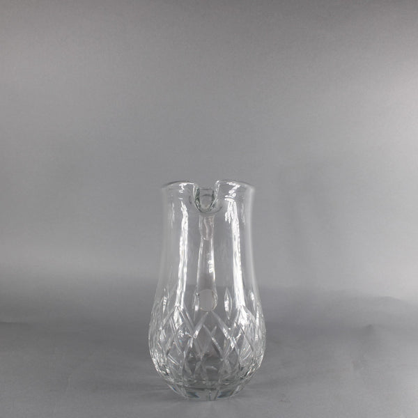 Block Pitcher Clear Cut Engraved Crystal 10" Pitcher