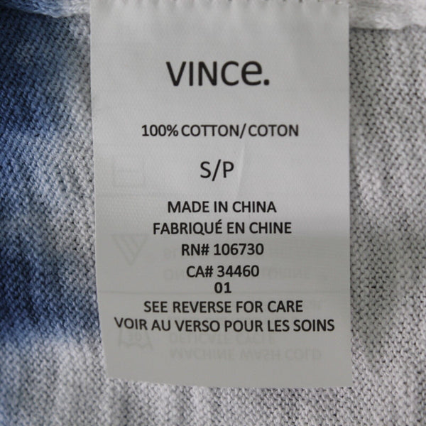 Vince Coverings NEW $194 Sz S Navy Blue Multi Tie Dye Boatneck Cotton Knit Top