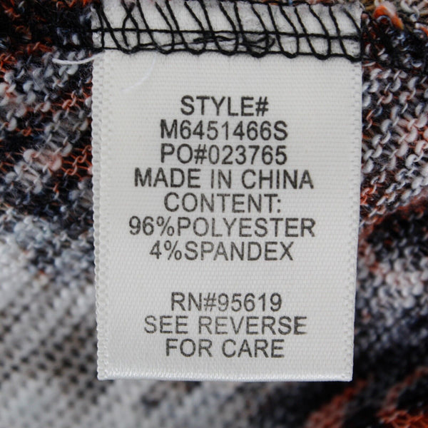 Studio Sz S Aqua Orange Multi Scoop Patch Pockets Asymmetric Poly Blend Knit Top