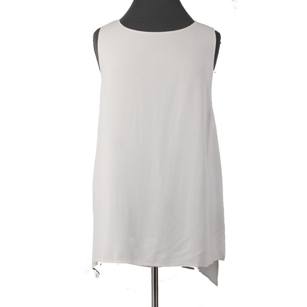 Eileen Fisher Top NEW $238 Bateau Nk Sz 2x Bone White Crepe 100% Silk Top