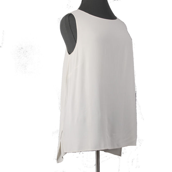 Eileen Fisher Top NEW $238 Bateau Nk Sz 2x Bone White Crepe 100% Silk Top