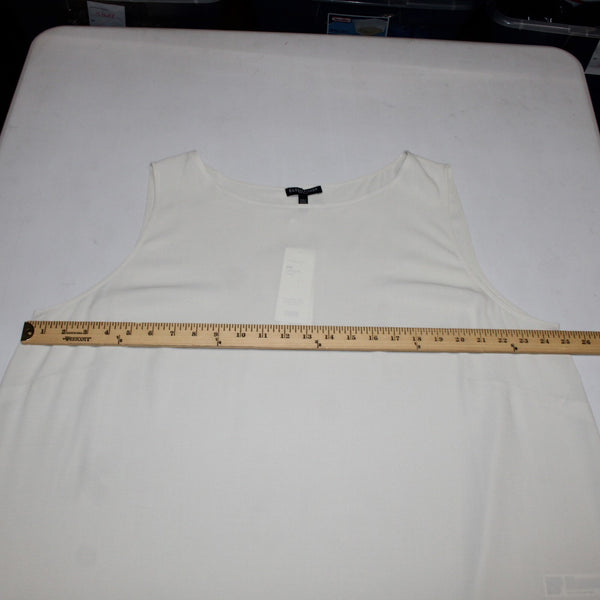 Eileen Fisher Top NEW $238 Bateau Nk Sz 2x Bone White Crepe 100% Silk Top