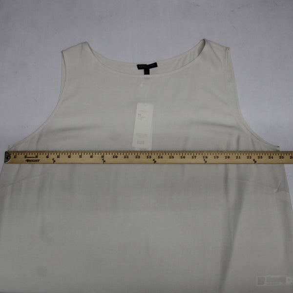 Eileen Fisher Top NEW $238 Bateau Nk Sz 2x Bone White Crepe 100% Silk Top
